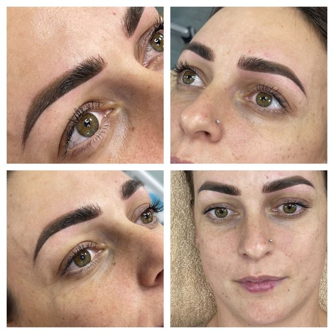 Eyebrow tattoo with ombre technique